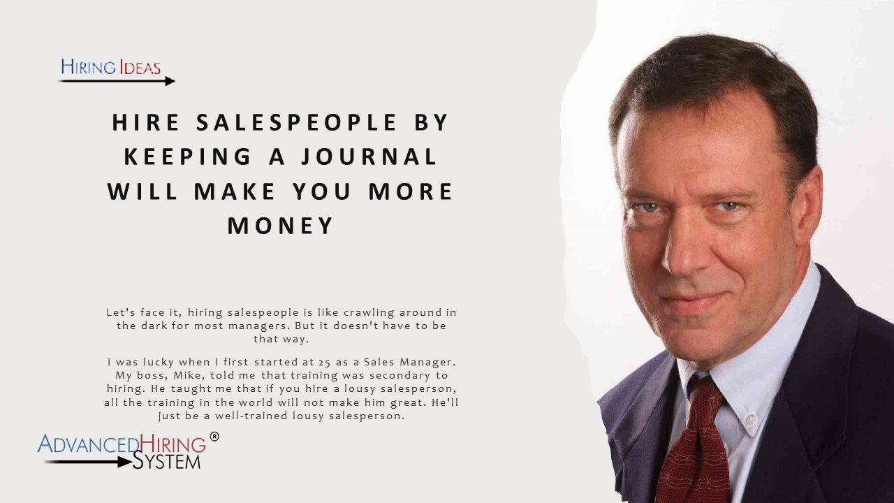 Hire Salespeople By Keeping a Journal Will Make You More Money (copy) cover